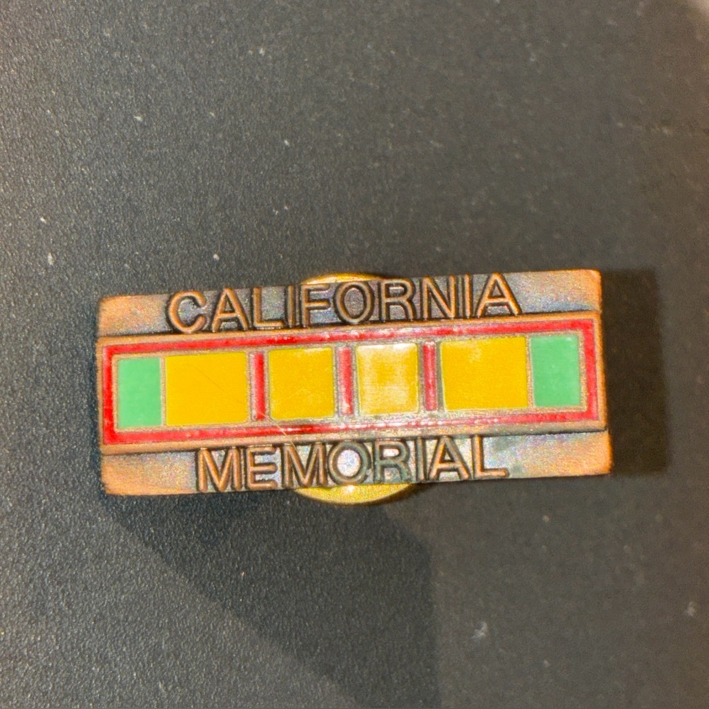 Vintage Lapel Hat Pin California Memorial Vietnam Veteran Service Brooch